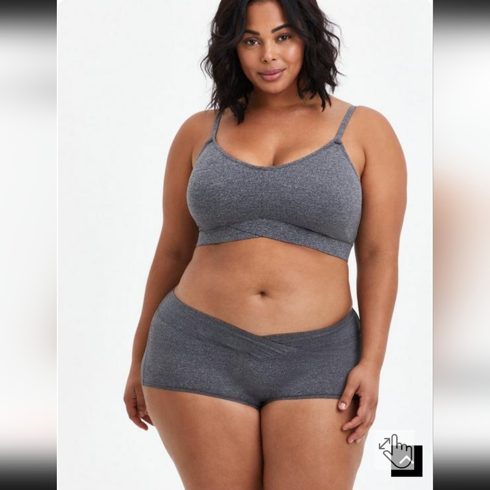 Lightly Lined Heather Cross Front Bralette